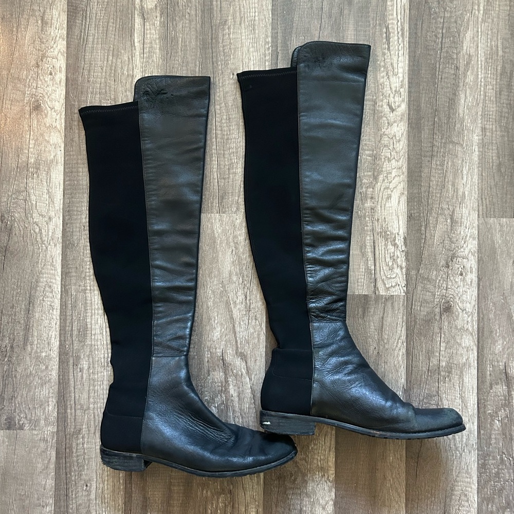 Classic 🖤 Stuart Weitzman Over the Knee Riding Boot Black Leather
